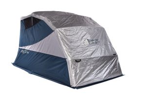 Double Duty cover on Large motorcycle shelter tent