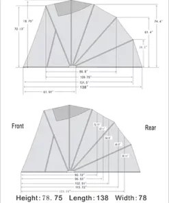 Deluxe Speedway Shelter dimensions in inches