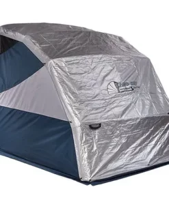 deluxe speedway shelter replacement cover setup with double duty cover attached on top