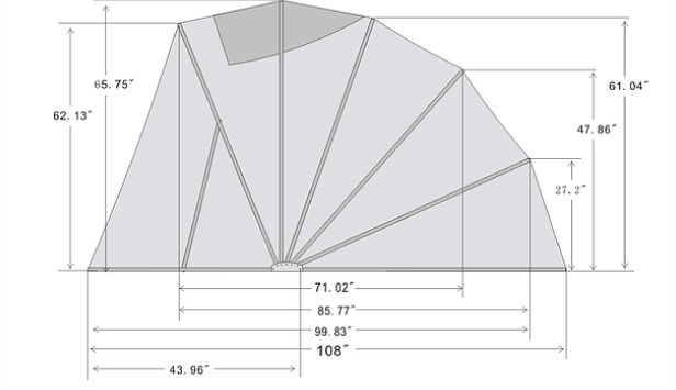 dimensions of Sport Speedway Shelter in inches (part one)