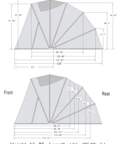 dimensions of Touring Speedway Shelter in inches