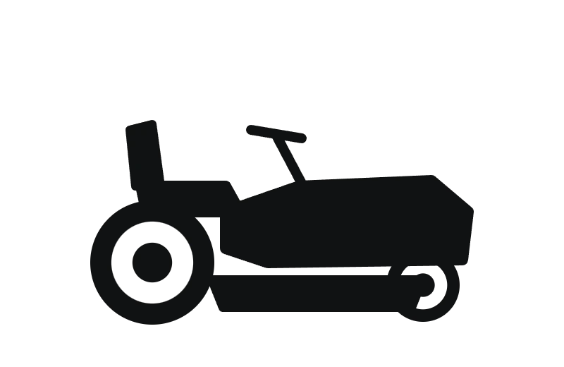 Riding lawn mower silhouette