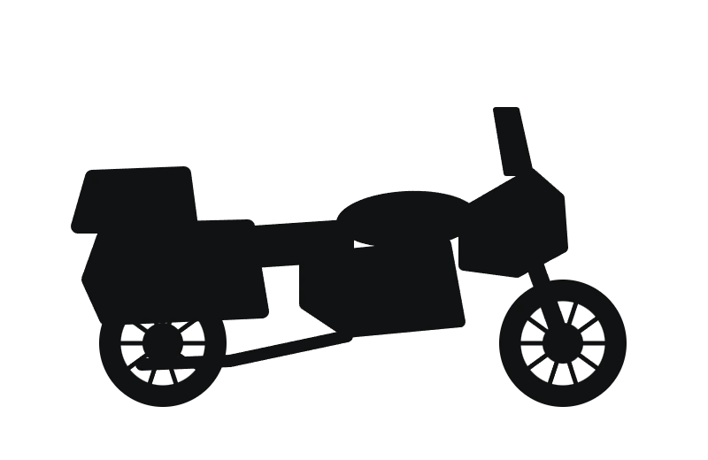 Touring motorcycle silhouette