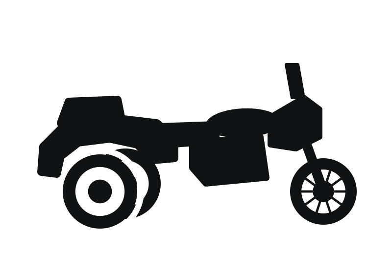 Motorcycle trike silhouette