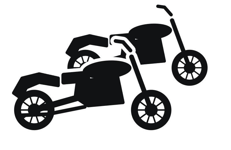 Two motorcycles silhouette